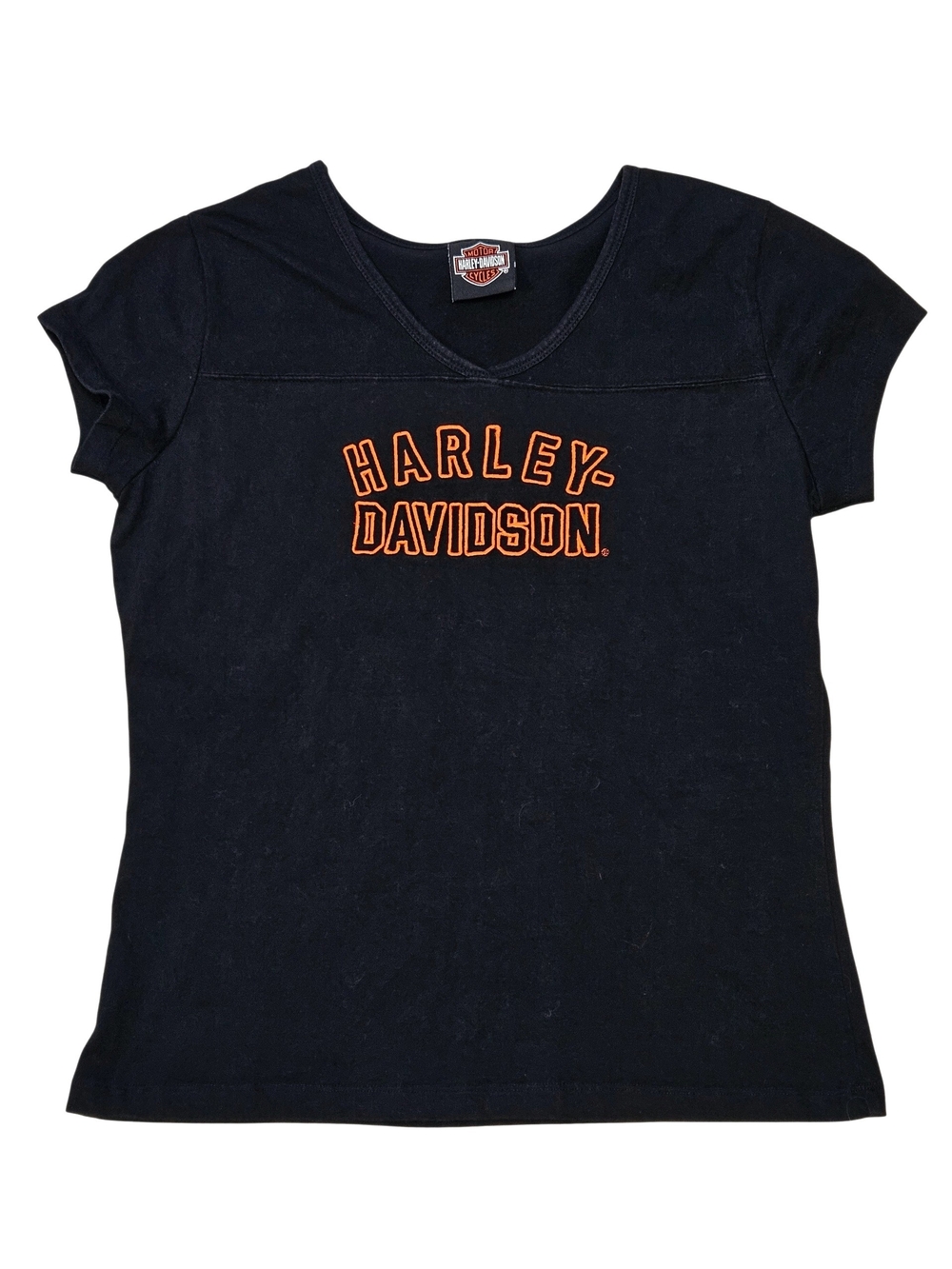 Harley-Davidson Black Orange Logo Short Sleeve T-Shirt Tee Myrtle Beach SC M